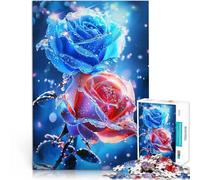 Puzzle 1000 pièces pour Adultes Bleu et Rouge Jouets addictifs pour Le défi de l'intelligence cérébrale Œuvre d'art 75x50cm