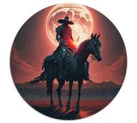 Puzzle 1000 pièces pour Adultes Blood Moon Cowboy Puzzle 1000 pièces Activité à Domicile pour Les Vacances, Les Anniversaires et Les soirées de Jeux en Famille 67,5 x 67,5 cm