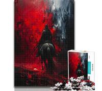 Puzzle 1000 pièces pour Adultes Blood Red Knight, 1000 pièces pour Adolescents, Jouet éducatif et décompressant, Cadeau du Père Noël Secret 50x75cm