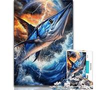 Puzzle 1000 pièces pour Adultes Blue Marlin, Jouets éducatifs et éducatifs pour la Famille, pour renforcer l'amour Entre Couples, 38x52cm