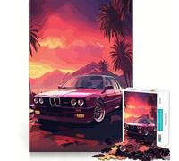 Puzzle 1000 pièces pour Adultes BMW EM Neon Beach Art Sharp Joint Play,Jeu de résolution de problèmes,Moment de détente et de Divertissement,décoration de Noël (50x75cm)