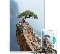 Puzzle 1000 pièces pour Adultes Bonsaï sur pic Rocheux Jeu d'articulation Pointue,Jeu de résolution de problèmes,Moment de détente et de Divertissement,décoration de Noël (50x75cm)