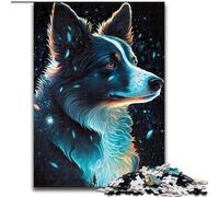 Puzzle 1000 pièces pour Adultes Border Collie en Carton, Casse-tête Stimulant pour Adolescents, soirée de Jeux en Famille Amusante 1000 pièces(26x38cm)