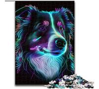 Puzzle 1000 pièces pour Adultes Border Collie Puzzle 1000 pièces Idéal pour s'amuser en Famille pour Les Vacances et Les Anniversaires (Taille 50x75cm)