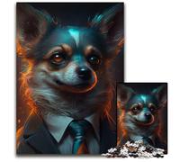 Puzzle 1000 pièces pour Adultes Boss Chihuahua, Jeu interactif et Stimulant pour Toute la Famille, décoration d'intérieur à Faire soi-même, 50x75cm/19,68x29,52 Pouces