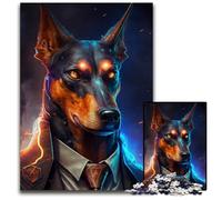 Puzzle 1000 pièces pour Adultes Boss Doberman Puzzles Difficiles pour Adultes Cadeau Parfait pour la fête des mères, Les Anniversaires, Noël 26x38cm/10,23x14,96 Pouces