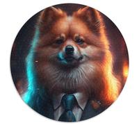 Puzzle 1000 pièces pour Adultes Boss Pomeranian Puzzle Rond 1000 pièces pour Les fêtes et décoration d'intérieur 67,5 x 67,5 cm