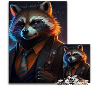 Puzzle 1000 pièces pour Adultes Boss Raccoon Puzzles Difficiles pour Adultes pour la fête des mères, Les Anniversaires et Noël 50x75cm/19,68x29,52 Pouces