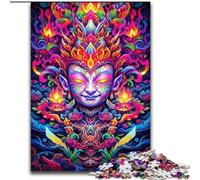 Puzzle 1000 pièces pour Adultes, Bouddha coloré en Bois, idéal pour s'amuser en Famille, se détendre et Faire des Cadeaux de Noël. 50x75cm, idéal pour Les Adolescents