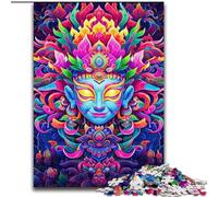 Puzzle 1000 pièces pour Adultes, Bouddha coloré en Bois, idée Cadeau pour Les fêtes, Illustration Humoristique, Illustration détaillée 50x75cm, pour Anniversaire, Vacances, Noël, Halloween