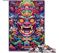 Puzzle 1000 pièces pour Adultes Bouddha coloré en Bois, pour Noël et Le Nouvel an, Cadeau de Vacances 50x75cm pour Les fêtes, Les Anniversaires et Les soirées Jeux en Famille.