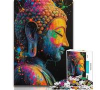 Puzzle 1000 pièces pour Adultes Bouddha coloré, Jeu intellectuel, avec pièces entièrement emboîtables de Formes aléatoires, pour Les Enfants de 14 Ans et Plus, 38x26cm