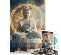Puzzle 1000 pièces pour Adultes,Bouddha doré,Assemblage Fin,Jeu de réflexion Amusant, pour se détendre et Passer Un Bon Moment,Cadeau de Noël (38x26cm)