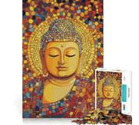 Puzzle 1000 pièces pour Adultes Bouddha en Pleine réflexion Jeu d'articulation Fin et Amusant pour se détendre et Passer Un agréable Moment,Parfait pour Noël ou comme Cadeau de Loisirs