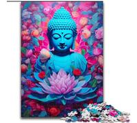 Puzzle 1000 pièces pour Adultes, Bouddha Graffiti coloré en Bois, idée Cadeau Unique de décoration d'intérieur, 50x75cm, activité Adulte et familiale, Cadeau de décoration d'intérieur