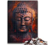Puzzle 1000 pièces pour Adultes Bouddha Peinture à l'huile Amusement Familial Idéal comme Cadeau pour Toute la Famille à partir de 14 Ans 26x38cm