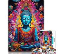Puzzle 1000 pièces pour Adultes, Bouddha psychédélique, Jouet éducatif Anti-Stress, Superbes Cadeaux et Jouets (Taille 38x26cm)