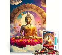 Puzzle 1000 pièces pour Adultes Bouddha V Sharp Cut Jeu de Concentration et de Loisirs créatifs Cadeau Jeu pour Passer Le Temps Scène de Noël Art (38x52cm)