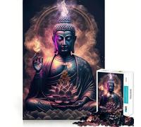 Puzzle 1000 pièces pour Adultes Bouddha V Sharp Cut Jeu de Concentration et de Loisirs créatifs Cadeau Jeu pour Passer Le Temps Scène de Noël Art (50x75cm)