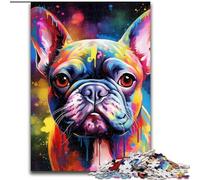Puzzle 1000 pièces pour Adultes Bouledogue français Nébuleuse en Bois,ce Qui en Fait Un Excellent Cadeau pour s'amuser en Famille pour Les Adolescents et Les Loisirs en Famille,Cadeau de Noël Parfait