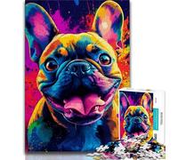 Puzzle 1000 pièces pour Adultes, Bouledogue Heureux, Jeu éducatif, décoration d'intérieur, Cadeau d'anniversaire, Art Mural (Taille 75x50cm)