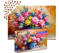 Puzzle 1000 pièces pour Adultes - Bouquet de Fleurs Roses et Plantes Grasses à l'aquarelle | Finition Mate antireflet | Puzzle Amusant et exigeant | 68 x 48 cm | Cadeau Original | Enjoy