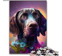 Puzzle 1000 pièces pour Adultes Braque Allemand à Poil Court Puzzles pour Adultes Jeu décoratif à Faire soi-même Stimulant pour Le Cerveau, Jouet interactif Familial Taille : 38x26cm