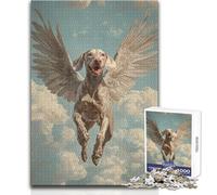 Puzzle 1000 pièces pour Adultes - Braque de Weimar - Jeu éducatif - Course de Vitesse Manuelle - Cadeau d'anniversaire - Dimensions:50x75cm