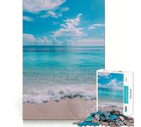 Puzzle 1000 pièces pour Adultes Brise océanique paisible Assemblage Parfait Jeu de réflexion Artistique Cadeau Jeu Lent Décoration Murale de Noël (38x52cm)