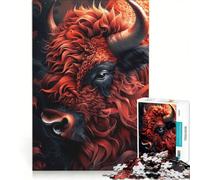 Puzzle 1000 pièces pour Adultes Buffalo Mon drôle d'ami, Jeu Impossible, Interaction Parent-Enfant, pour Un Anniversaire ou Noël, 50x75cm