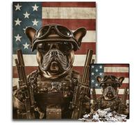 Puzzle 1000 pièces pour Adultes Bulldog Forces spéciales, Puzzle en Carton pour s'amuser en Famille, idéal pour la décoration de Bureau 14 Ans et Plus, 26x38cm
