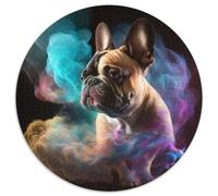 Puzzle 1000 pièces pour Adultes Bulldog Nebula Puzzle Rond 1000 pièces pour Les fêtes et décoration d'intérieur 67,5 x 67,5 cm