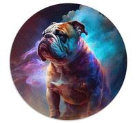 Puzzle 1000 pièces pour Adultes Bulldog Nebula Puzzles Ronds 1000 pièces pour Adultes Cadeau pour Hommes et Femmes, Quotidien et Occasions spéciales 67,5 x 67,5 cm