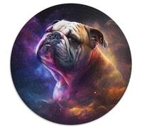 Puzzle 1000 pièces pour Adultes Bulldog Nebula Puzzles Ronds 1000 pièces pour Adultes Cadeau pour Hommes et Femmes, Quotidien et Occasions spéciales 67,5 x 67,5 cm