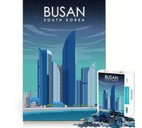 Puzzle 1000 pièces pour Adultes,Busan,Corée du Sud,Assemblage Fin,Jeu de réflexion Amusant, pour se détendre et Passer Un agréable Moment,Cadeau de Noël ou de Loisirs (38x52cm)