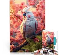 Puzzle 1000 pièces pour Adultes cacatoès Blanc Difficile à réaliser mais Amusant et Humoristique Cadeau Amusant 52x38cm