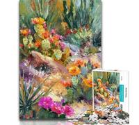 Puzzle 1000 pièces pour Adultes Cactus Fleur Adulte Jigsaw, Jeu Stimulant Cadeaux pour Est idéal comme Cadeau pour Toute la Famille (Taille 75x50cm)