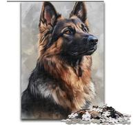 Puzzle 1000 pièces pour Adultes, Cadeau Aquarelle Berger Allemand, adapté aux 14 Ans et Plus, Jeux éducatifs à Domicile, Jouets à Faire soi-même, Illustration, Cadeau, 26x38cm