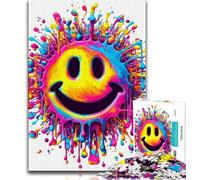 Puzzle 1000 pièces pour Adultes, Cadeau avec Logo Aquarelle Souriant, Jouets éducatifs et éducatifs, Jeux familiaux, idéal pour la décoration de Bureau (75x50cm)