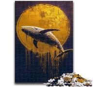 Puzzle 1000 pièces pour Adultes, Cadeau Baleine dorée, Puzzle Adulte, Jouets de Jeu, Chaque pièce est Unique - Jeu Familial Stimulant et Amusant (50x75cm)