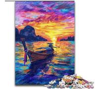 Puzzle 1000 pièces pour Adultes, Cadeau, Bateau en mer, Peinture à l'huile, Jeu Familial, décoration intérieure Unique et Cadeaux pour Les 14 Ans (Taille 26x38cm)