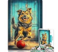 Puzzle 1000 pièces pour Adultes - Cadeau Berger Jouant avec Une Balle - 1000 pièces pour Adolescents - Jeu Stimulant pour Toute la Famille (Taille 75x50cm)