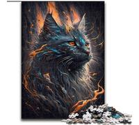 Puzzle 1000 pièces pour Adultes, Cadeau Chat Maine Coon, pour 14 Ans et Plus Un Jeu Stimulant à Offrir à Toute la Famille et aux Amis (Taille 50x75cm)