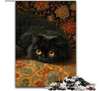 Puzzle 1000 pièces pour Adultes, Cadeau Chat Noir, Jeu Familial, décoration d'intérieur Unique et Cadeaux pour Les 14 Ans (Taille 50x75cm)