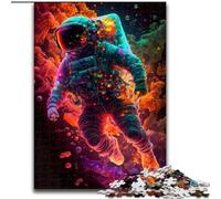 Puzzle 1000 pièces pour Adultes, Cadeau d'anniversaire, Astronaute avec Casque de Galaxie, Jouet éducatif et décompressant (Taille 26x38cm)