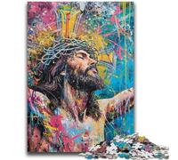 Puzzle 1000 pièces pour Adultes, Cadeau d'anniversaire, décoration Murale Artistique, Graffiti Jésus, idée Cadeau pour Amis, Bureau à Domicile, 26x38cm