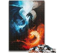 Puzzle 1000 pièces pour Adultes, Cadeau d'anniversaire, Dragon mystérieux, Difficile à compléter, Amusant et Humoristique, Jeu éducatif pour Anniversaire, 50x75cm
