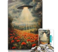 Puzzle 1000 pièces pour Adultes, Cadeau d'anniversaire, Peinture à l'huile de Vaisseau Spatial Extraterrestre, Jouets éducatifs et Amusants pour la Maison, Cadeaux de Voyage 50x75cm