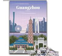 Puzzle 1000 pièces pour Adultes, Cadeau de Voyage à Guangzhou, pour Les 14 Ans et Plus, adapté aux Couples, activités Amusantes à la Maison, Cadeau d'anniversaire, Cadeaux de Voyage 75x100cm