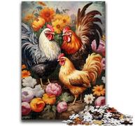 Puzzle 1000 pièces pour Adultes, Cadeau éducatif, Trois coqs, idéal comme Cadeau pour Toute la Famille, 50x75cm